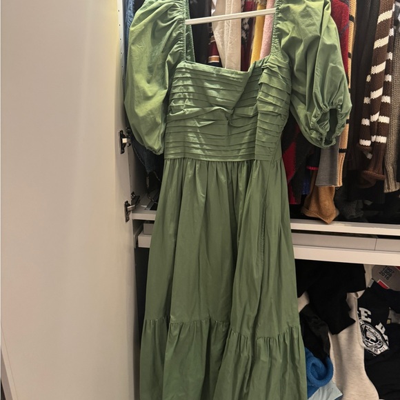 Abercrombie Emerson Poplin Puff Sleeve Midi Dress - Picture 4 of 5